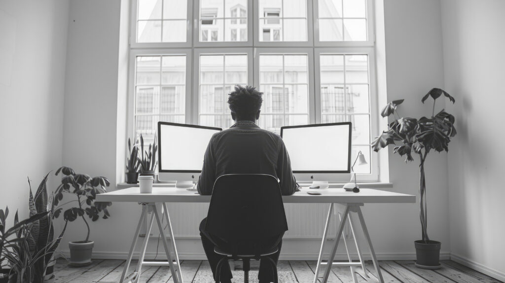 AzureDevOps x AI-powered modern minimalist office black white (3)